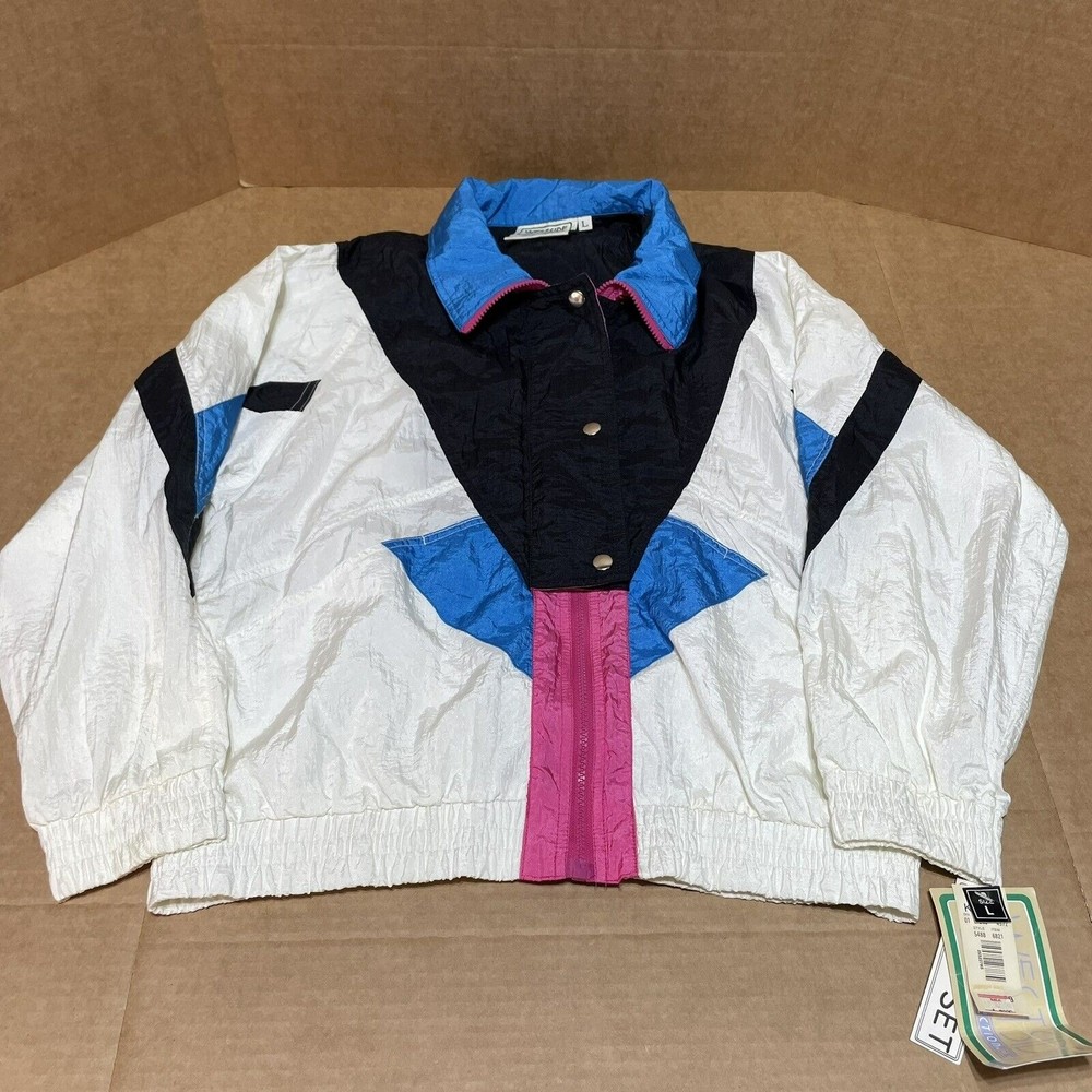 NWT Vintage Womens Windbreaker Jacket, Multicolored, Large, Westside Full Zip - Picture 7 of 10